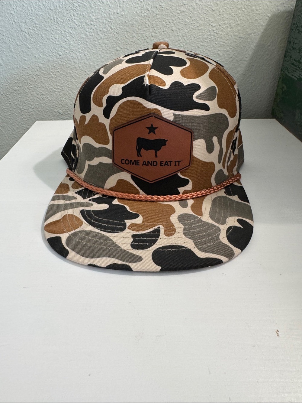 Pinkerton's TX BBQ, Camo Trucker Hat - Brown/Black